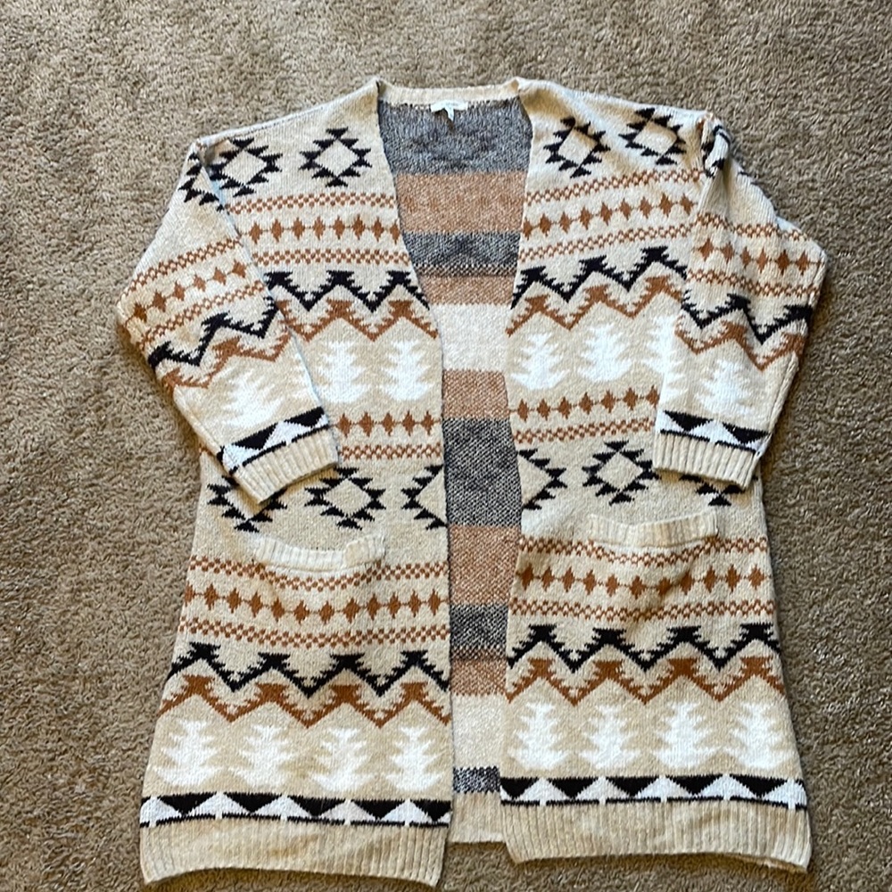 Maurice’s Aztec print oversized long cardigan
